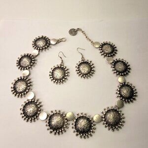 Silver Sun Necklace Sun Pendant Necklace with Earrings